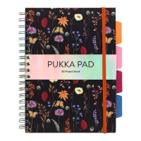 Pukka Bloom Black Hardcover Project Book B5 200 Pages 80gsm